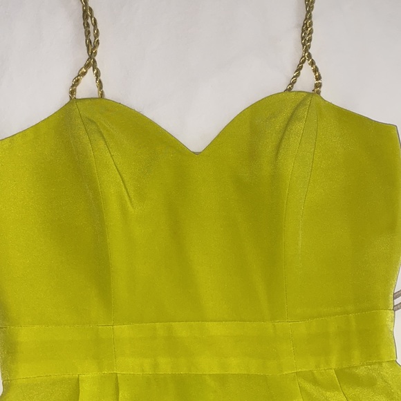 NBD Naven bright lime dress with gold straps XS/S - Picture 5 of 10
